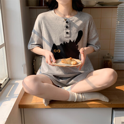 Urban Beauty New Pyjamas für Frauen in Sommerkurzärmel-Shorts Süßes und niedliches Cartoon Koreanische Studentin Frauen Heimkleidung QG6627 M
