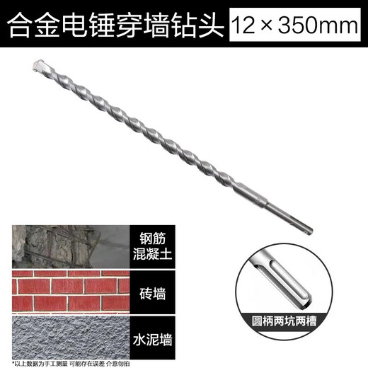 WORX Bohrer Beton Elektrohammer Bohren Wandbohrer Schlitzschlag Rundschaft SDS Vierkantschaft Bohrer WU388 Rundschaft 12350 mm Wandbohrer Zwei