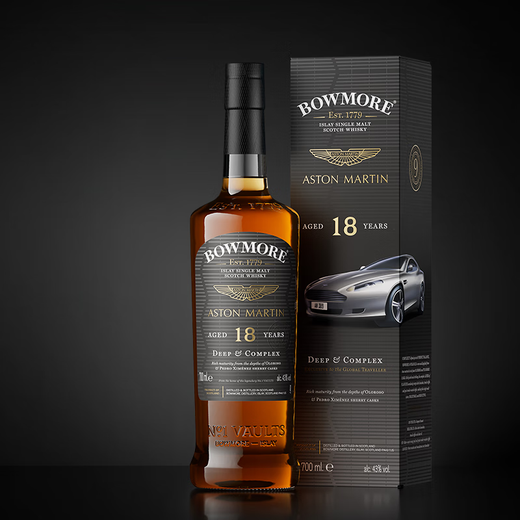 波摩（Bowmore）阿斯顿马丁第三版 Bowmore 联名款10/15/18年单一麦芽威士忌 波摩马丁18年第三版