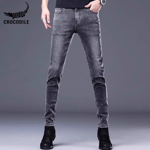 COGAS CHOGATH CHOGATH COCODILE CROCODILE Camisa de cocodrilo Jeans Pantalones Slim Slim Foot Summer String Fin-Think Casual Men 1048 Negro Regular 10xl 2890-105Jin [Jin iguala 0.5 kg]