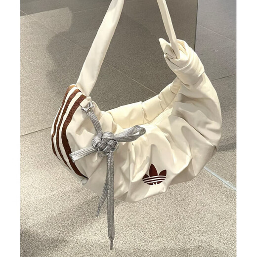 阿迪达斯 （adidas）三叶草女褶皱云朵包单肩斜挎牛角包休闲包 KA9267 KA9272 汉玉白KA9267(26x18cm)