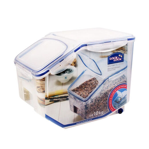 10 Kilogramm Jin [Jin ist gleich 0,5 kg] Mehl-Fass-Reis-Fass-Reisbox-Lagerbox 12L mit feuchtigkeitsdichten Rädern und insektensicherem HPL510 EJR9737L Negativer Ionen-Vakuum-Reisfass