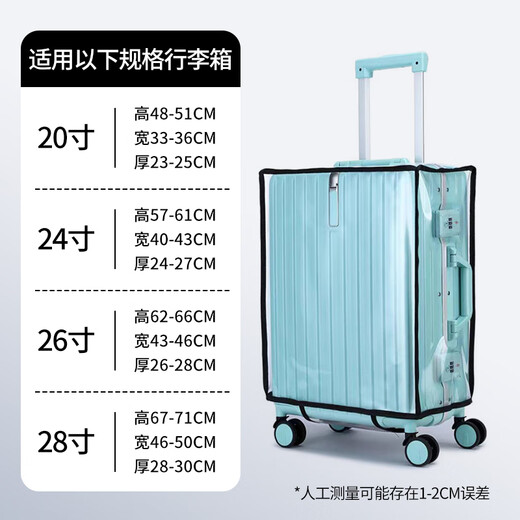 Couverture de protection de la valise Gretzka Cover-coque de 28 pouces Couvre de protection du chariot de chariot de chariot de chariot de chariot de protection transparent Trunk Couvercle 3 ouvertures 20 pouces [matériau en PVC de haute qualité étanche et résistant à l'usure]