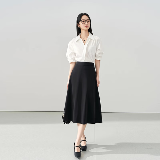 
Miss Bird Blue V-neck Shirt Women's Summer Interview Wear Commuter Formal Short Sleeve Top Professional Shirt