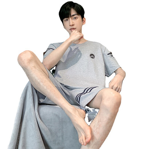 P.YH.ZH Cantidad preferida Pajamas de verano para hombres 2025 Nueva ropa casual del hogar delgado se puede usar en el traje de pantalones cortos de manga corta exterior HD9929 Marina azul marino 3xl