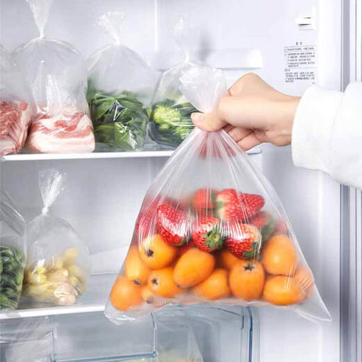 
Export-grade flat-mouth fresh-keeping bags Food grade point-break disposable plastic bags Kitchen food package bags 50 small pieces (17*25cm)