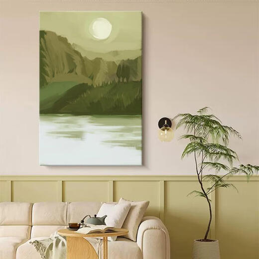 三栖虎日照金山客厅装饰画山水风景肌理挂画玄关走廊落地画沙发后墙壁画 15833-3 40*60