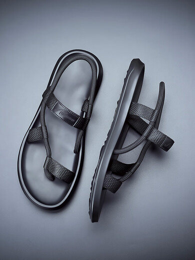 GY Jinlilai Sandals Men's summer wear non-slip fashion trendy beach shoes flip flops dual-purpose sandals 9866 black 44