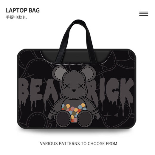 Luyide Building Bree Bear Laptop-Tasche 14 Zoll für Männer und Frauen für Apple MacBook Lenovo Xiaoxin Air13 Dell Y-4881 [verbessert All Black Computerbag] 11 Zoll