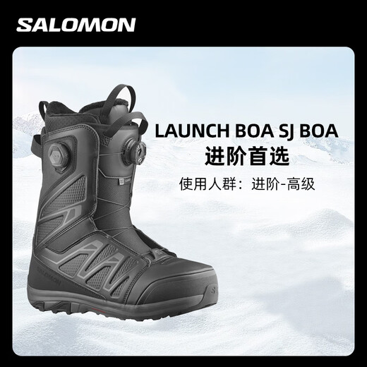 Salomon Porcelain Snow Gear 2425 Salomon Snowboard Shoes Men's Salomon Snow Shoes BOA Steel Wire Buckle Lightweight LAUNCH BOA SJ BOA Black and White 43.5 (285mm)