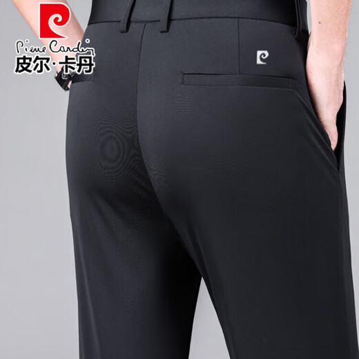 皮尔卡丹（pierre cardin）桑蚕丝男裤休闲裤男2025夏季新款凉爽弹力免烫直筒冰.丝中年裤子 灰色【16761款】 33 【140-150斤穿】