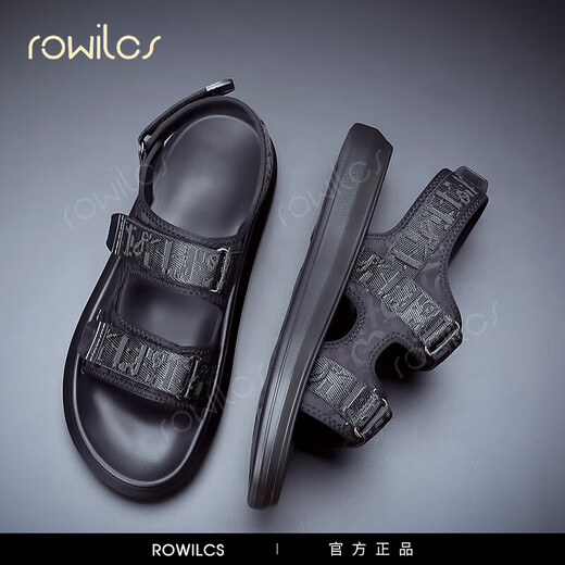 
rowilcs brand new sandals men summer fashion versatile soft sole beach shoes teenagers wear waterproof comfortable sandals men black 6187 38