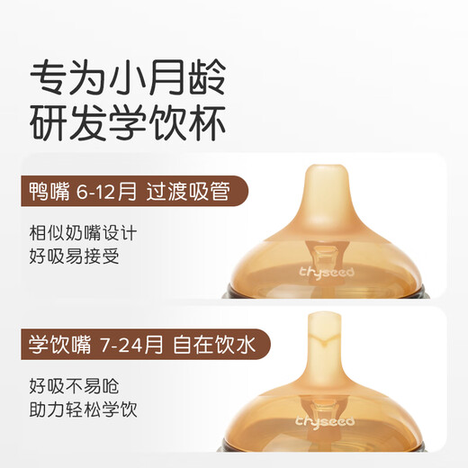 Shixi baby learning drinking cup 7 months and above duckbill cup PPSU drinking water bottle gravity ball children's straw water cup 300ml