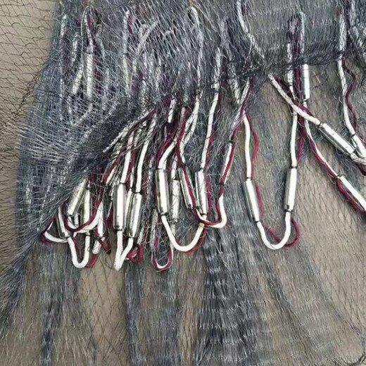 Gu Jianmu old-fashioned traditional hand-thrown fishing net, rotating net, hand-thrown net, old-fashioned fishing net, old-fashioned fishing net, tire line 2 meters high, 3 meters wide, 4Jin Jin is equal to 0.5kg, one-finger mesh, upgraded steel pendant