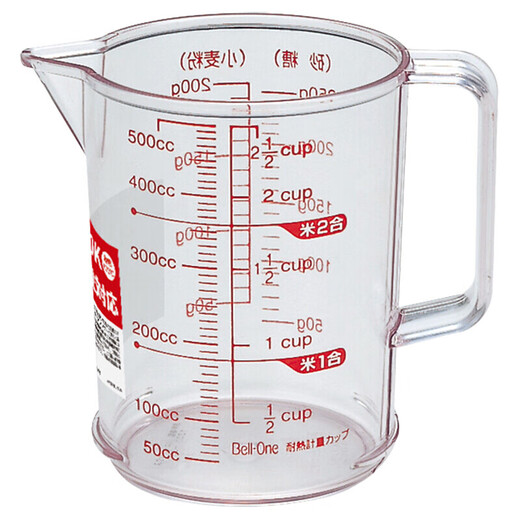 ASVEL measuring cup kitchen scale cup milk egg cup cake baking tool heat-resistant and high-temperature imported from Japan 500ML