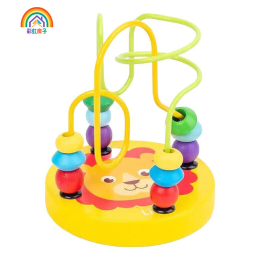 Rainbow House Regenbogenhaus Holz Montessori Unterricht AIDS Puzzle Kinder intellektuelle Spielzeugbausteine versammelten 3-6 Jahre alte Babyspiel Handklopfen Klavier