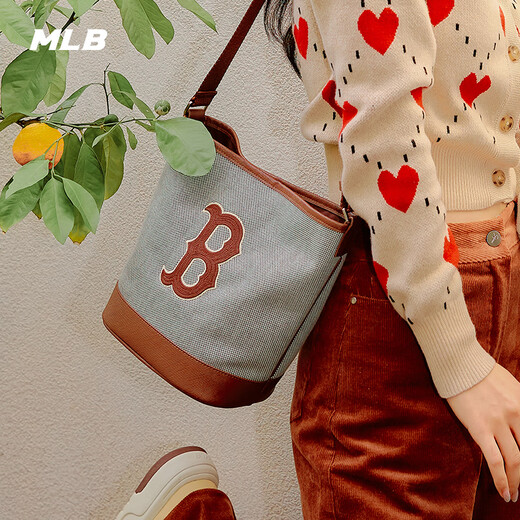 美职棒（MLB）男女情侣水桶包经典斜挎包时尚明星同款休闲百搭BMS07 纽约洋基队_黑色 均码