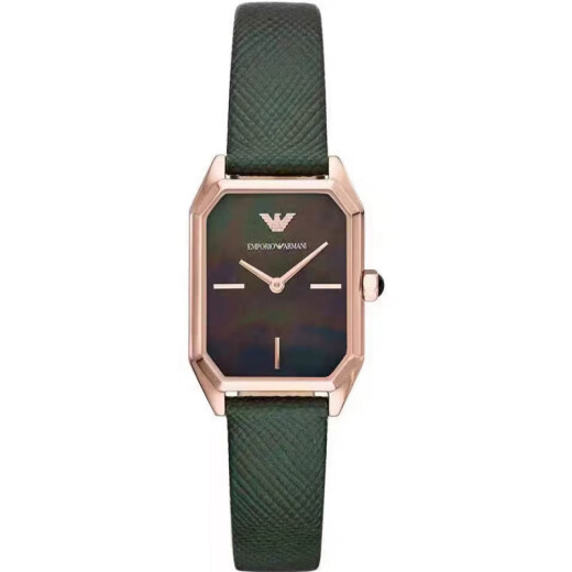 Emporio Armani Women's Watch, Body Diamond-Set Belt, Fritillaria Quartz Small Green Watch, Tendencia cuadrada A149 AR11302