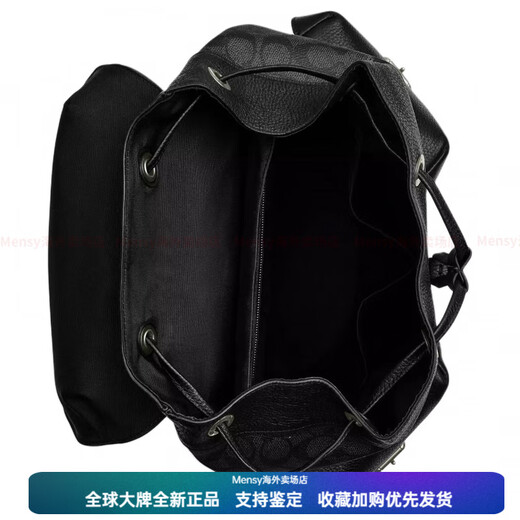 蔻驰（COACH）Wyatt 32 搭扣紧固 涂层帆布 双肩包 大号 男款 木炭色 基础装(包+防尘袋)