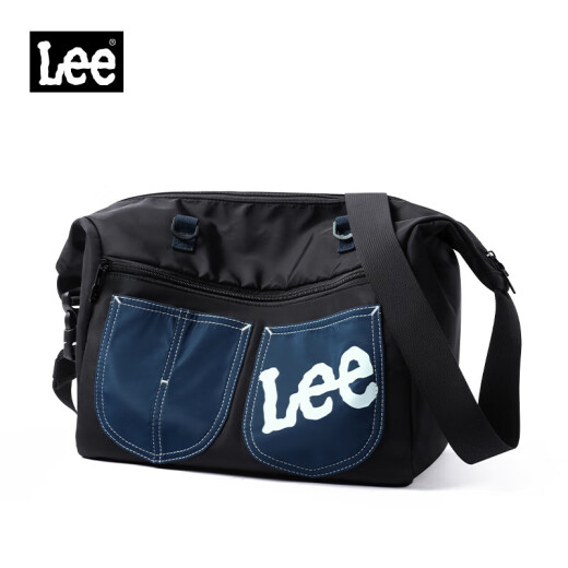 LEE crossbody bag men's 2025 new outdoor leisure large capacity shoulder bag women commuting postman bag trendy student schoolbag blue black
