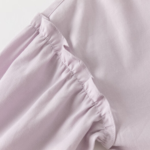 DAVE&BELLA new spring pure cotton girls' shirts, medium and large children's long-sleeved shirts, stylish children's tops, little girls' clothes, gray purple, in stock, 140 cm (recommended height 130-140cm)