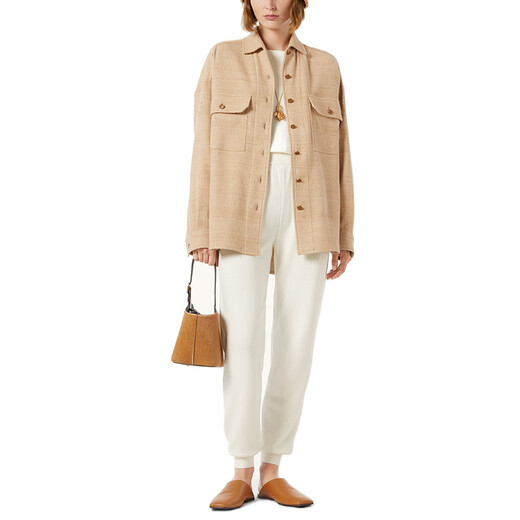 Loro Piana/诺悠翩雅LP女装Dora Baltea毛衣丝绸混纺船领短款套头衫2025新款 白色 XXS