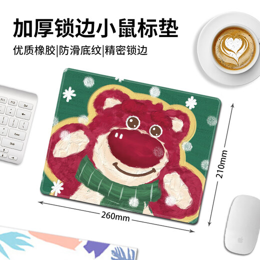 OUOETY鼠标垫子男女生可爱卡通动漫软垫办公娱乐加厚便携电脑桌垫护腕垫 13553 260x210mm