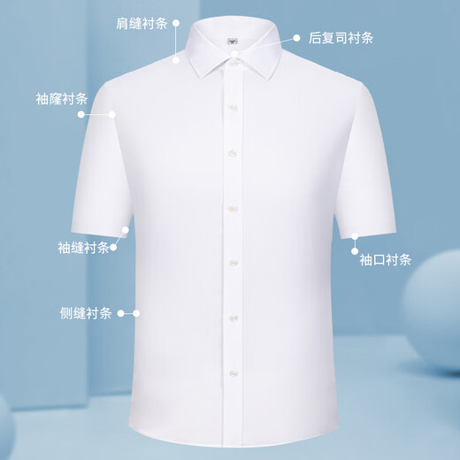 恒源祥100%纯棉格子衬衫男短袖免烫2025夏季商务休闲男士全棉半袖衬衣男 短袖DX6629 蓝格 (新升级DP成衣 42 180 [体重155斤-165斤]