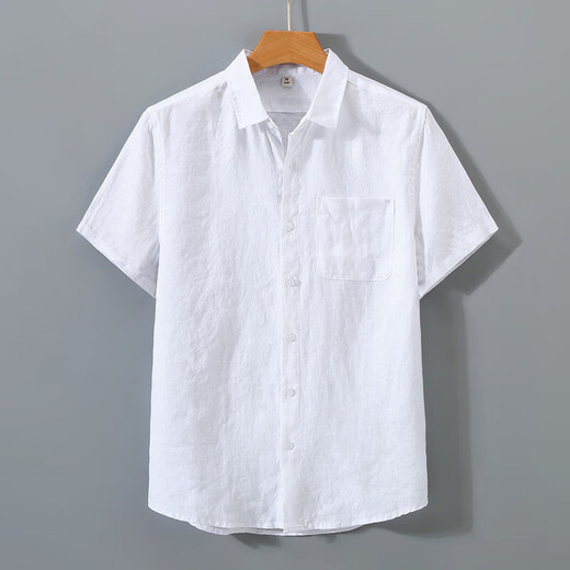 ZOSCUS SOMMER Leinenhemd Herren kurzärmelig dünne lose Leinen Top Chinesische Stil Japaner Retro lässig Cotton Original Leinen Farbe M89 XL