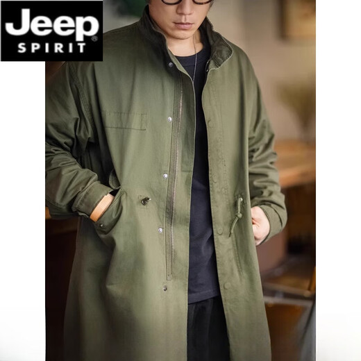 JEEP SPIRIT Jeep American M51 parka fishtail field windbreaker military green coat cloak jacket men's mid-length military green M
