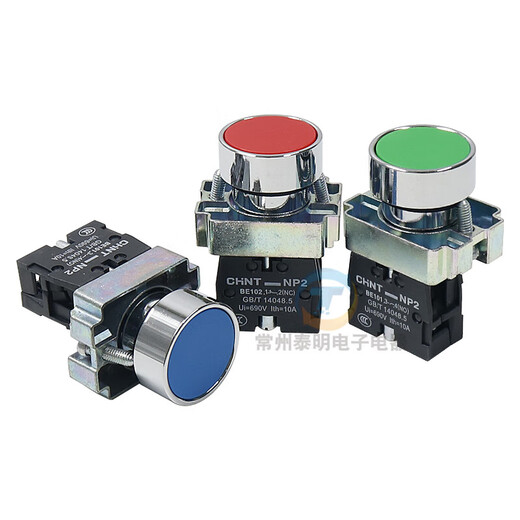 Chint NP2-BA31 BA42 BA51 21 61 start stop self-resetting flat head push button switch 22 aperture green one open and one closed