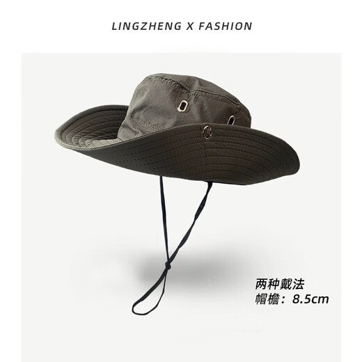 西部大檐遮阳帽卷边骑士帽时尚毛毡礼帽民族风藏族 牛仔帽-深灰色