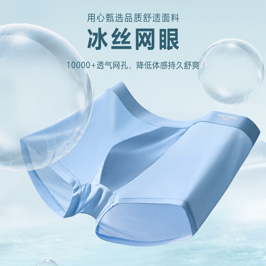 Victoria's Style Ice Silk Mesh Men's Underwear Graphene Inseam Comfortable and Breathable Father's Day Plain Ice Silk 9903 5XL