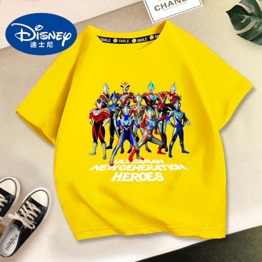 迪士尼（Disney）男童短袖t恤纯棉2025夏季酷帅男孩奥特曼衣服夏装儿童 1048红-短袖 100 cm(建议体重25-30斤)