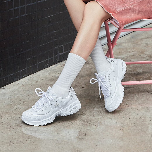 SKECHERS DAME SHOUS 25 Pandaschuhe Dicke Sohle erhöhte modische weiße Vaterschuhe Frauenschuhe weiße Schuhe 11979 11979-WSL Weiß 35.5