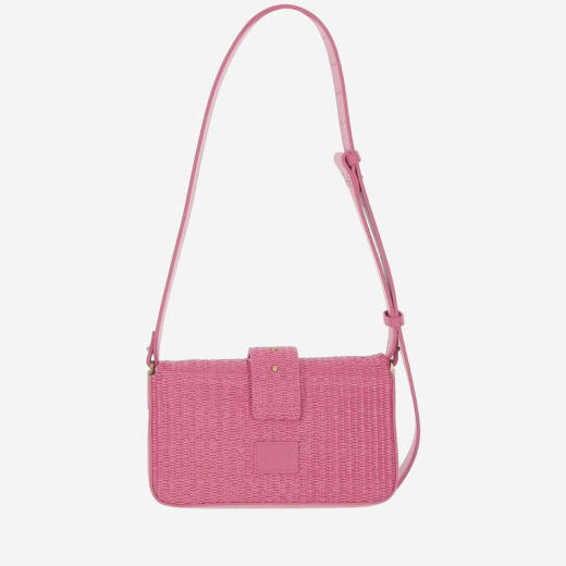 PINKO women's Rafia single-shoulder crossbody bag fashionable casual and versatile travel Pink TU
