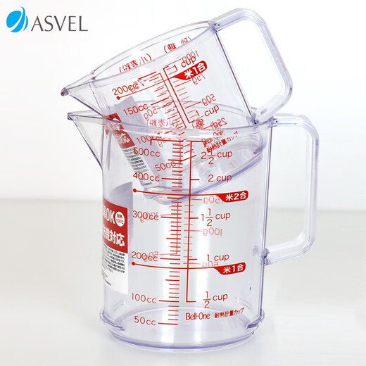 ASVEL measuring cup kitchen scale cup milk egg cup cake baking tool heat-resistant and high-temperature imported from Japan 500ML