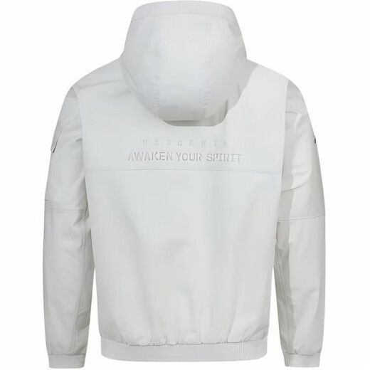 
DESCENTE solid color logo hooded long sleeve jacket for men and women black 100