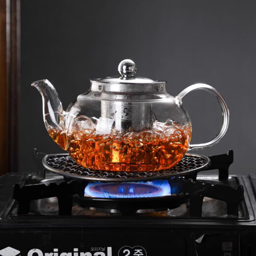 Yuanqing Jiasheng glass teapot high temperature resistant high borosilicate glass teapot 800ml filter flower teapot steel leakage