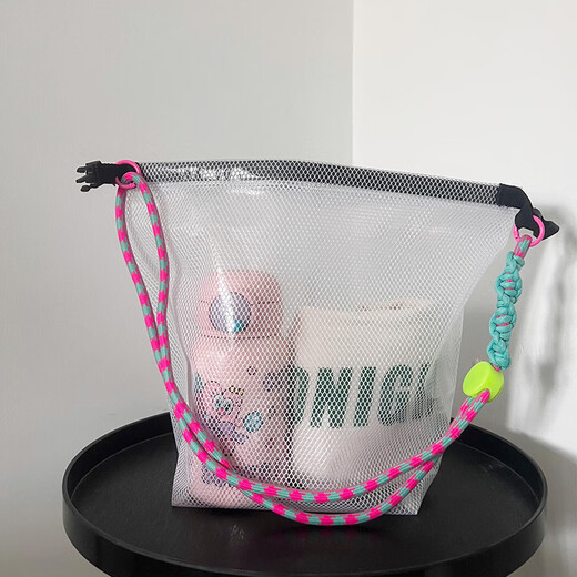 Laishuhui swimming bag, waterproof, dry and wet separation, fitness large capacity beach portable portable seaside travel storage toiletry bag, large white pink bag + diagonal rope