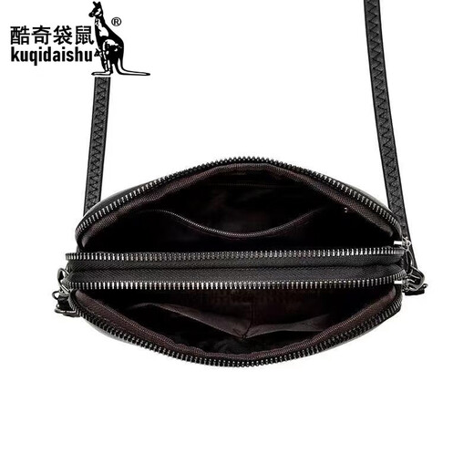 酷奇袋鼠双层小包单肩斜挎包女秋季中年妈妈女士钱包欧美贝壳手机包潮 叶子款