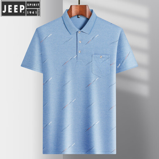 Jeep Spirit Summer Summer de mediana edad de hielo de mediana edad camiseta de manga corta de la manga corta POTO POLO POLO DE POLO BASE BASE BASE MEDIA Y MEDIO DE MEDIA Y ADICIONAL T 9851 GRIS XL 52/175