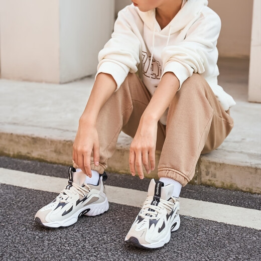 锐步（Reebok）男情侣款DMX1000网面轻便复古运动休闲舒适跑鞋 GX3895(建议拍小半码)_白_棕 34.5