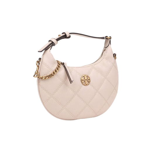 Tory Burch TB-Willa Double T Letter Logo Logo Crescent Bag Underarm Bag Shoulder Bag New Year’s Day Gift for Girlfriend White 149671-724