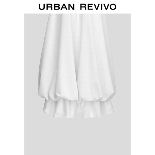 
UR2025 summer new women's clothing vacation-split flower buds U-neck sleeveless dress UIU750001 white M