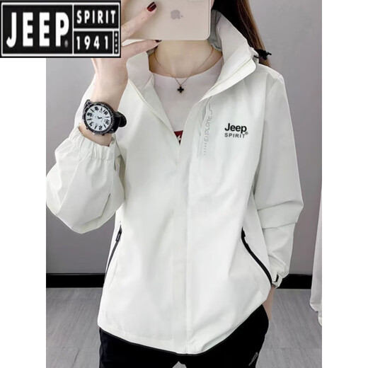 
Jeep (JEEP) jacket for women in spring and autumn three-in-one removable windproof waterproof plus velvet thickened mountaineering suit men's jacket white women (winter two-piece set) inner liner removable M