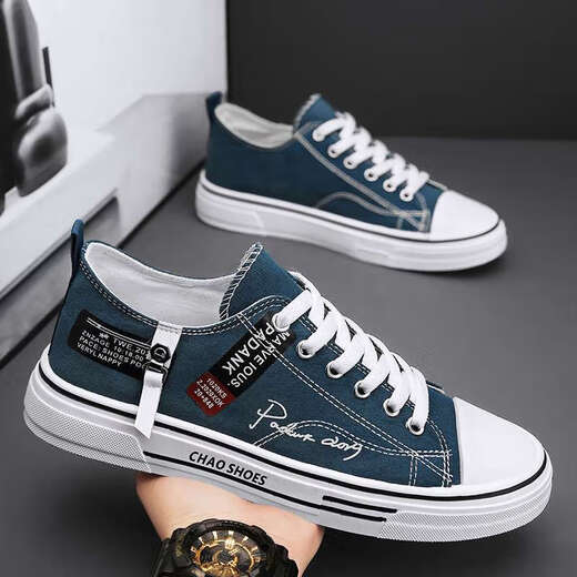 
Dadong (dusto) men's shoes for summer breathable and versatile students' classic black canvas shoes for men's sports shoes casual shoes flat-soled trendy shoes Q-6636 black gold (upgrade and height-enhancing) 41
