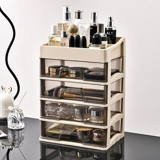 Cosmetic storage box, simple large-capacity drawer style desktop dustproof student dormitory office bedroom ins style five-layer four-drawer style 25.8*19*36cm