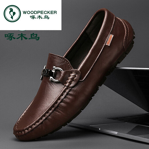 Pecker Chaussures masculines 2025 Printemps et été Nouveaux haricots pour les jeunes Chaussures en cuir britannique à la tendance britannique pour les hommes Breatte et polyvalent trou d'été noir 9901 38 pieds de longueur 24cm