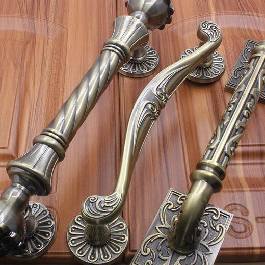 Yonghuan European style antique bronze porte en bois grande poignée villa double porte rétro porte main poignée appartement hôtel grand poignée monte ouverte 9889